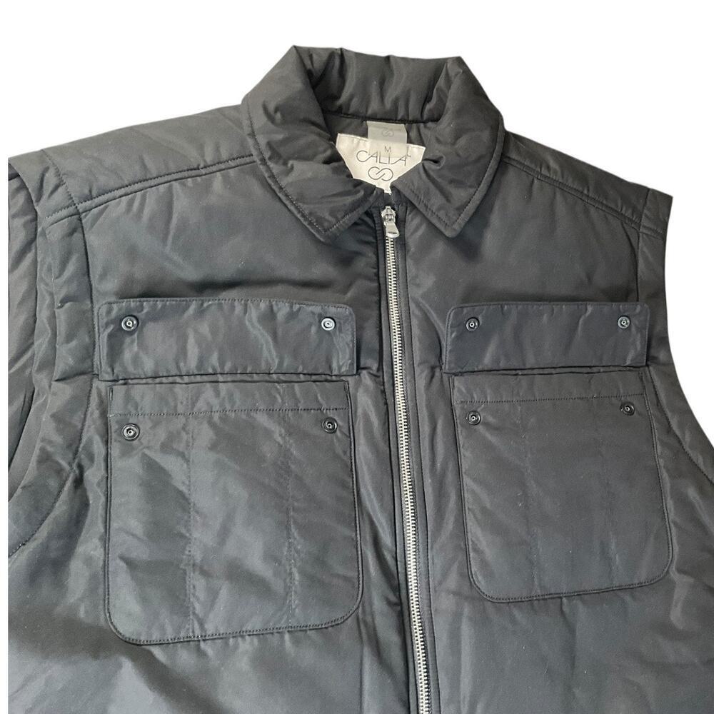 Calia by Carrie Underwood Black Puffer Vest SZ Medium Zip Front Utility Pockets - Picture 9 of 12